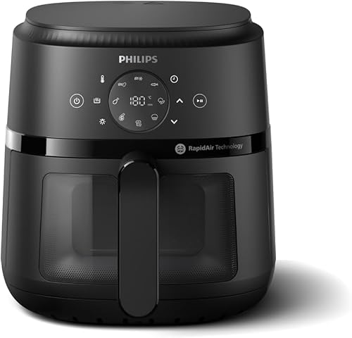 Philips Freidora de aire serie 2000  Sartén de 4.4 cuartos de galón (4.2 L), 13 funciones de cocción, tecnología RapidAir, cocción saludable con un