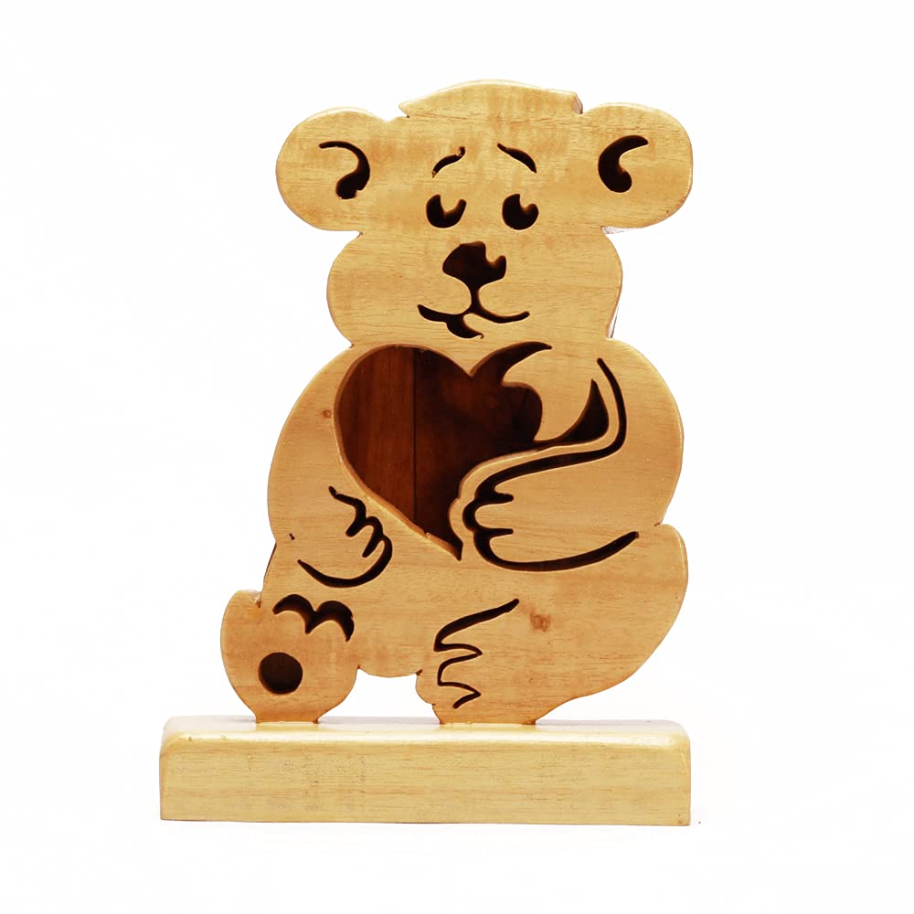 Ours en bois fait à la main, déco de table artisanale de qualité supérieure