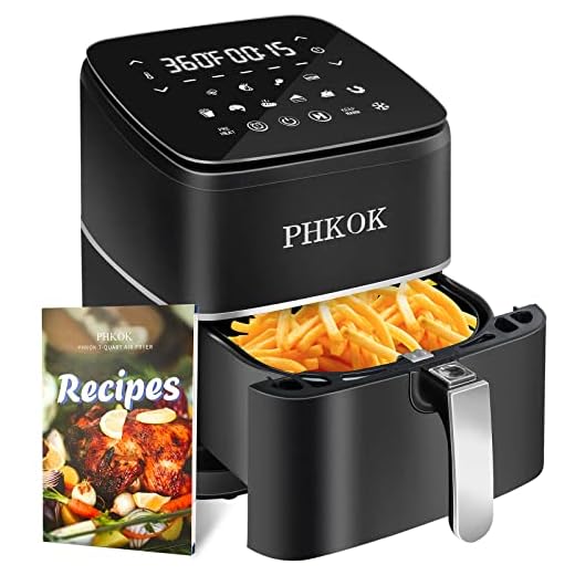 PHKOK 7 Quarts Air Fryer, 1700W 360°Large Electric Hot Oilless Oven Cooker with 2-24 HRS Appointment Function,14-in-1 Airfryer with LED Digital Touchscreen, Nonstick Air frier Cookers, Recipes Included