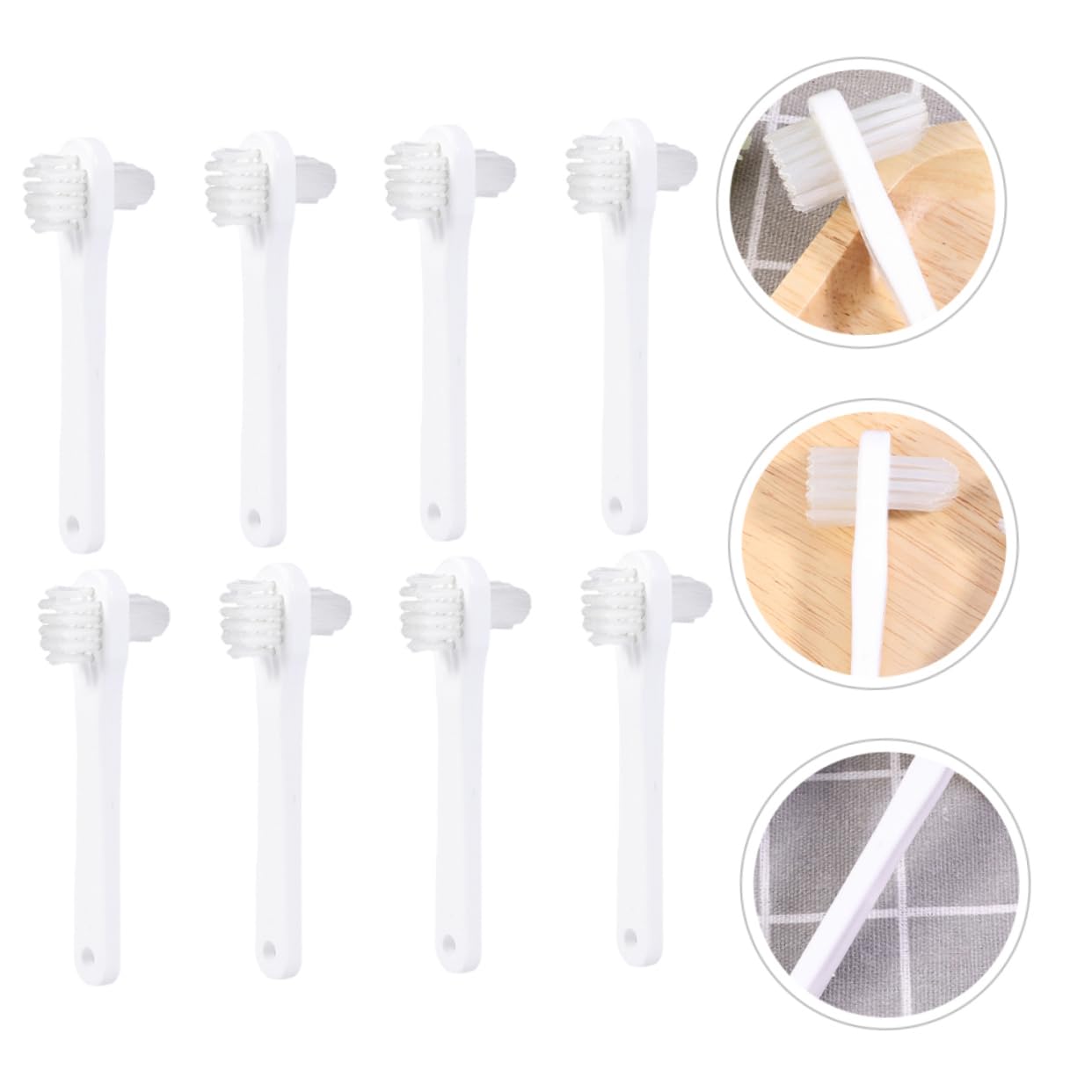 8pcs Portable Denture Brush Compact Dual-sided Cleaning Tool for Easy Oral Care for Household Use Lightweight Convenient for Travel