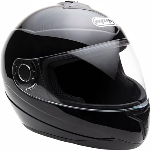 Miniatura 2 de MMG El casco integral para motocicleta DOT Street Legal viene con escudo transparente y protector ahumado de repuesto (MGAH26) (negro brillante,