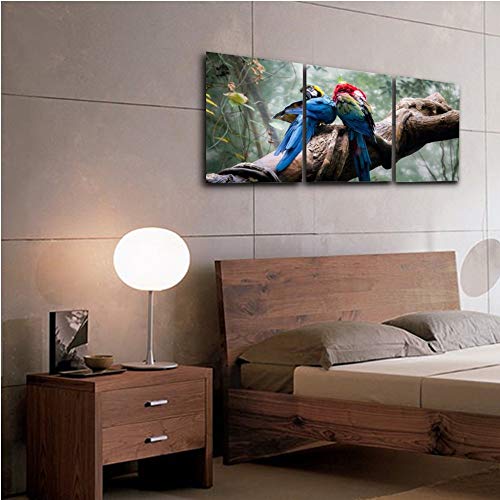 Toile calligraphy painting oiseaux triptyque décoration murale chic