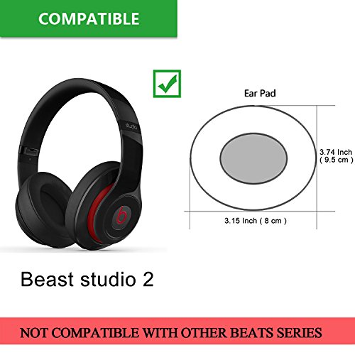 Almohadillas de repuesto Studio 2/3, JARMOR Memory Foam Ear Cushion Pads Cover para auriculares Beats Studio 2.0 Wired/Wireless B0500 / B0501 y Studio 3.0 Over Ear por Dr. Dre ONLY (Azul Marino) miniatura 2