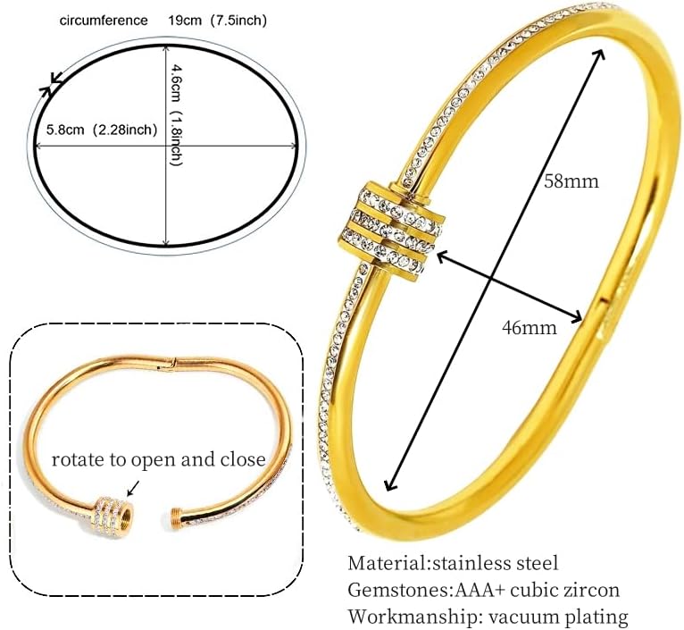 Dainty Bangle Bracelet for Women Personalized Cubic Zirconia Love Bracelets Tiny Waist Oval Bangles Bracelets Gifts for Love - Image 2