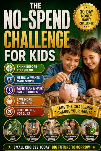 The No-Spend Challenge for Kids: A Fun 30-Day Workbook to Teach Kids Smart Spending, Saving Habits, and Money Awareness