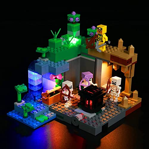 BrickBling Juego de luces LED para Lego 21189 Minecraft, juego de juguetes (no incluye modelo de Lego, solo iluminación), juego de iluminación DIY para Lego la mazmorra esquelética