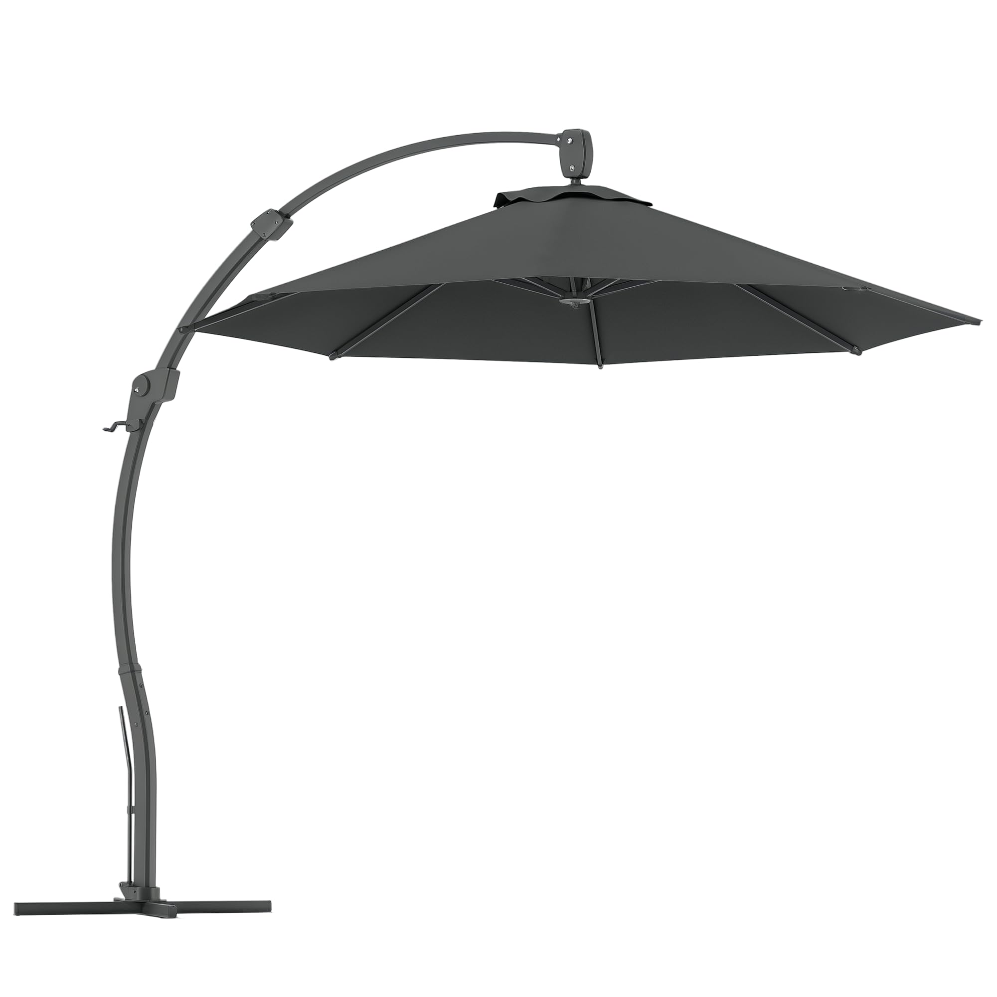 Outsunny 3(M) Garden Cantilever Parasol With Crank Aluminium Frame Grey from B&Q