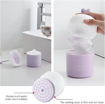Face Cleanser Foamer Cup, Portable Face Cleanser Bubbler Travel Skin Care Foam Maker Face Cleanser Facial Cleanser Bubble Maker Foam Maker for Girls Face Wash Shower Tools