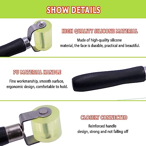 Zueyen 2 Stück Andrückrolle Andrückwalze,Andrückrolle Auto Schallschutz,Professionell Silikon Roller,für Wärmedämmung,Kantenumleimer und Zum Verschweißen von PVC-Planen