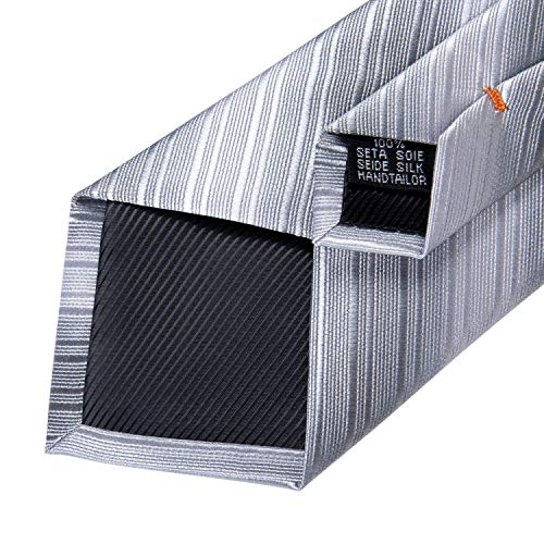 Image of DiBanGu Extra Long Tie for Men 63 inch XL Silk Necktie Set | Pocket Square and Cufflinks, Big and Tall, Jacquard Woven, Gift Box, Paisley /Plaid /Solid /Striped, for Weddinng Party Business