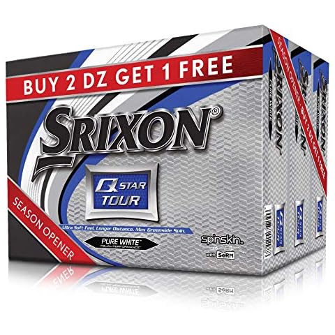 Srixon Q-Star Tour 3 White — 12 Golfbälle — Leistung und Power — 3 Stück — Urethan — Golfzubehör und hochwertige Geschenke Cover
