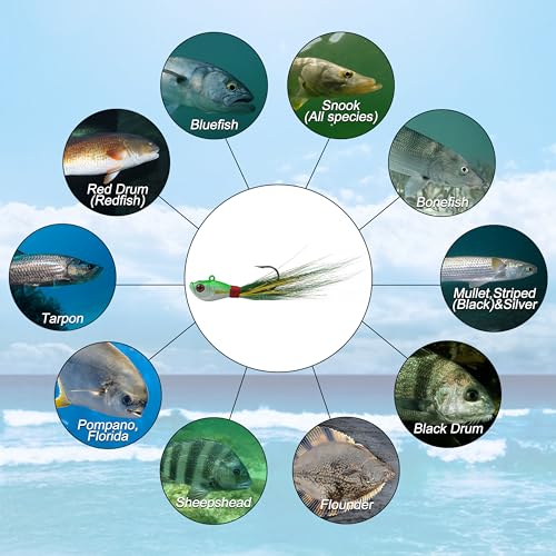 Kit de Señuelos para Pesca en Surf JOGFFDE 161 Piezas con Accesorios para Pesca en Agua Salada miniatura 5
