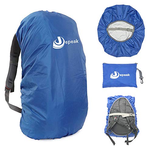 Jepeak 35L Nylon Waterproof Backpack Rain Cover Rucksack Water Resist Cover for Hiking Camping Traveling Outdoor Activities, Blue