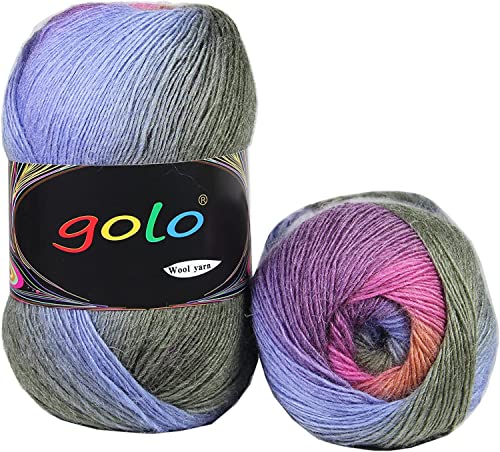 golo Wool Yarn for Knitting 100g Cachemire Yarn for Weaving (5D-07), Brown black, 1 Ball