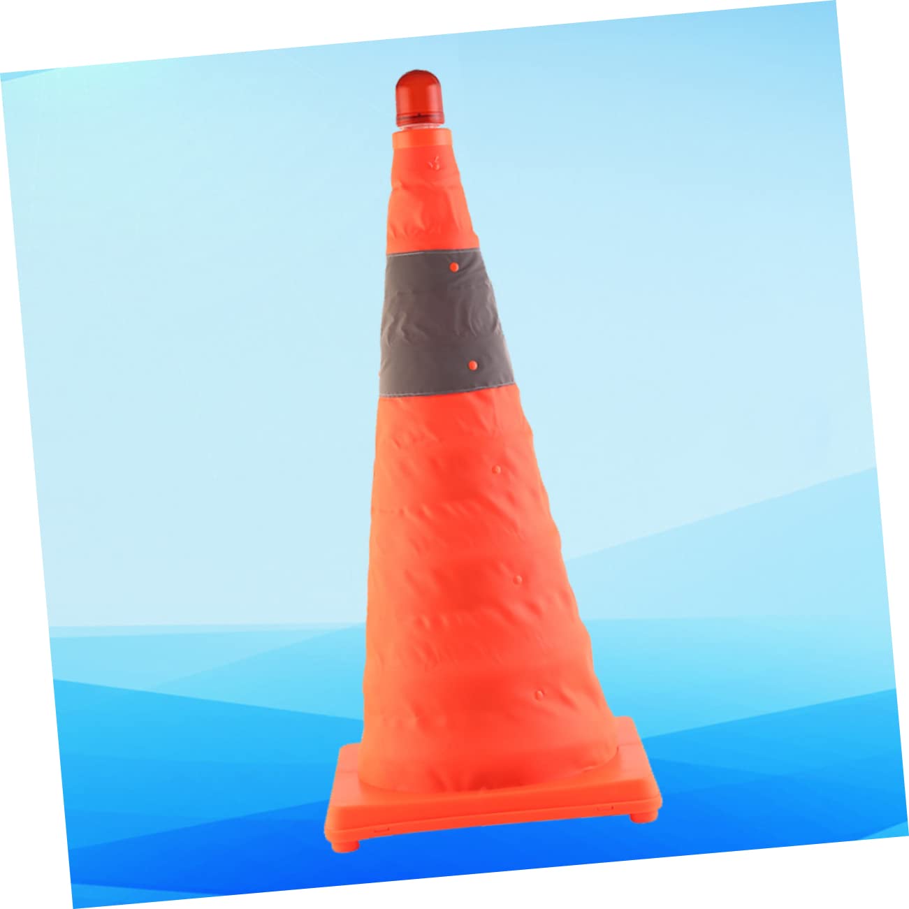 Cône Routier Pliable Réfléchissant avec Lampe LED Intégrée Orange