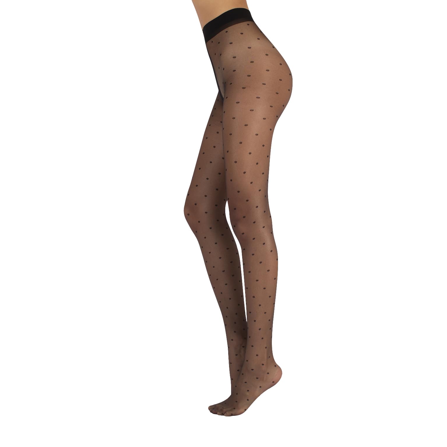 Fashion Strumpfhose mit Kleinen Punkten | Feinstrumpfhosen mit Muster | Schwarz | S/M, L/XL | 20 DEN | Made in Italy