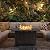 Greesum 43 Inch Outdoor Gas Fire Pit Table, 50,000 BTU Steel Propane Firepit with Blue Glass Rock, Add Warmth and Ambience to Parties On Patio Garden Backyard, Black