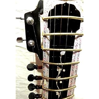 Music Studio Sitar électrique en acajou foncé avec chariot en fibre Marron - Les Beatles, Paul McCartney, John Lennon, RIngo Starr, George Harrison Music Studio Sitar électrique en acajou foncé avec chariot en fibre Marron – Image 4