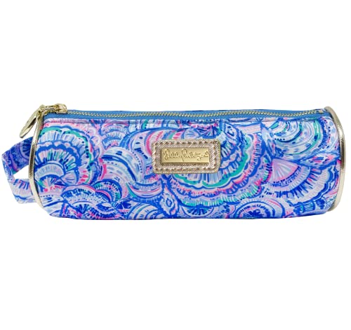 Lilly Pulitzer Cute Pencil Case Colorful Zipper Pouch for Office Supplies Small Travel Bag with Carrying Handle Happy As A Clam