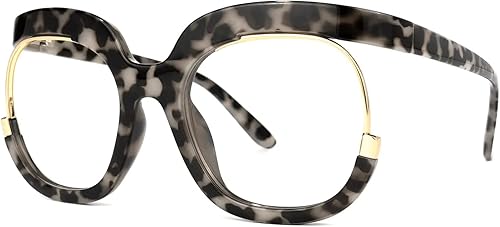 VOOGLAM Fredia OX739865 - Marco de lentes cuadrados de gran tamaño con lente transparente para mujer