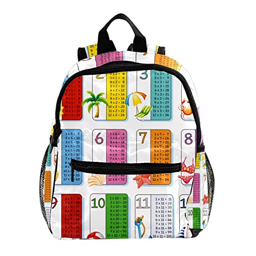 Sac à dos pour garçons et filles motif table de multiplication enfants 30cm