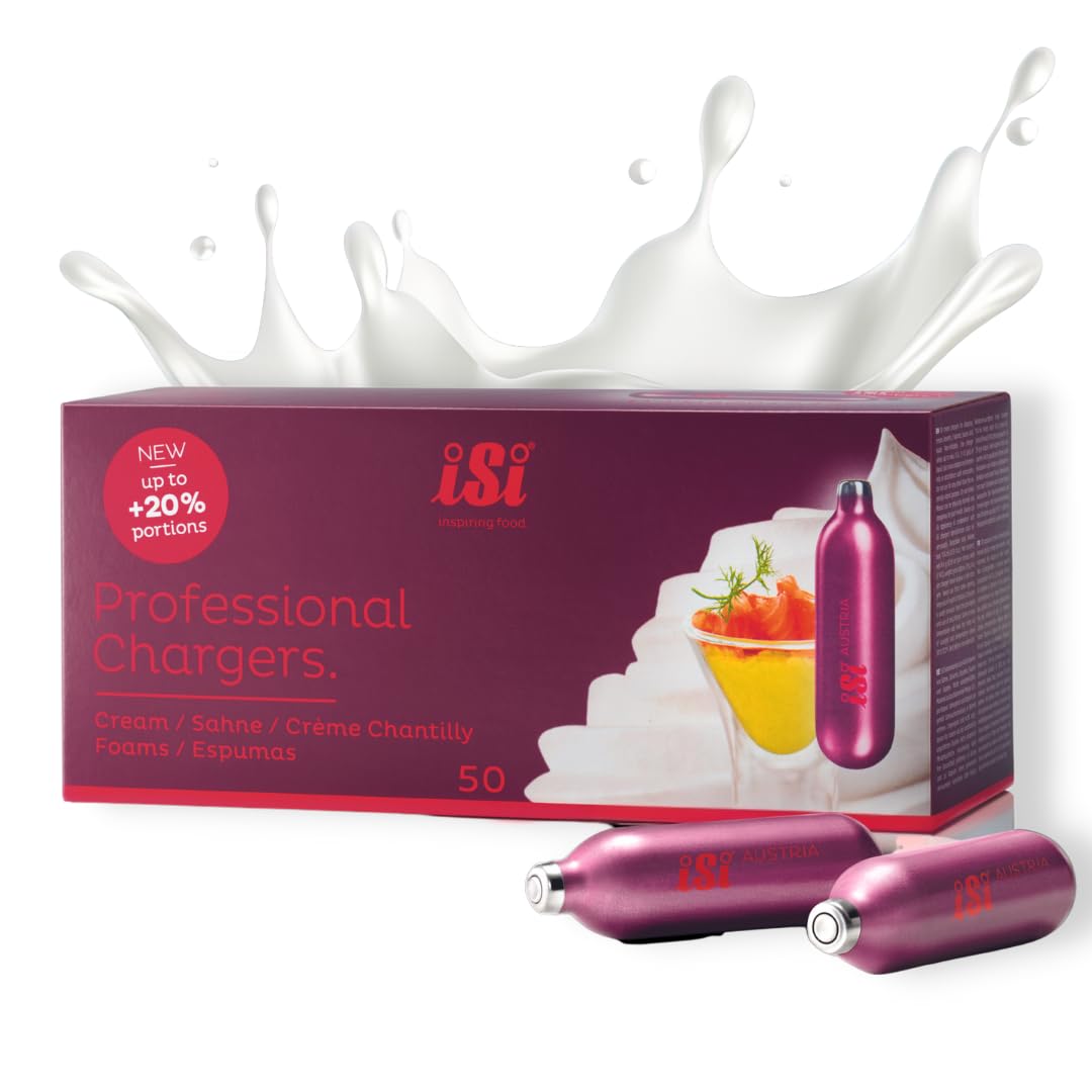 iSi Pro 8.4g Cream Chargers Non-Threaded Cream Whipper Charger Cartridges, 50 - Pack
