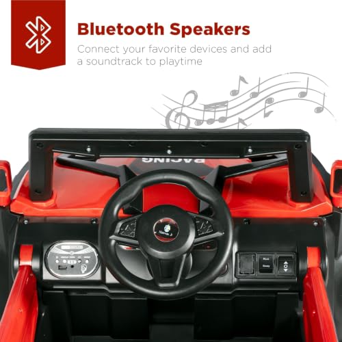Image of Norman Jr Battery Operated 2x4 | Jeep Toy Kids Car with Remote+Steering+RGB Light+Mp3 USB Music | Rechargeable Car for Kids to Drive 3 to 12 Years | Large (Drifter) Ruby Red