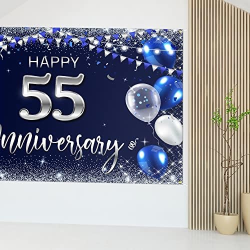 Baner dekoracyjny z okazji 10. rocznicy z okazji 10. rocznicy ślubu, granatowy, srebrny, brokat, szczęśliwy, 10 lat, rocznica ślubu, dekoracje tematyczne dla kobiet, mężczyzn, artykuły (55)
