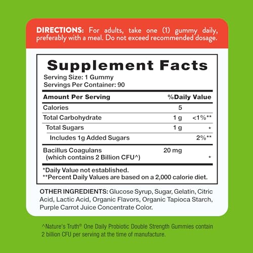 Image of Nature's Truth Daily Probiotic Gummies | 2 Billion CFU | 90 Count