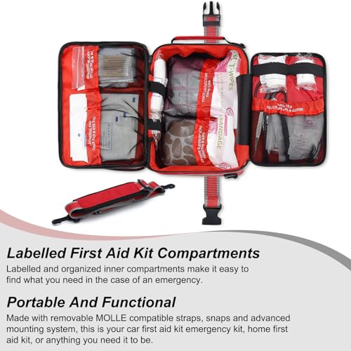 Professional 500 Piece Emergency First Aid Kit for Home, Car, Travel, Camping, Truck, Hiking, Sports, Office, Vehicle & Outdoor Emergencies - Emergency Medical Kit, Large First Aid Kit Survival - Image 5