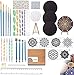 UHAPEER Herramientas de punteado de mandala, kit de plantillas de pintura con 3 cartón, pinceles de arte mandala para pintar colorear, dibujar y dibujar suministros de arte (40 unidades)