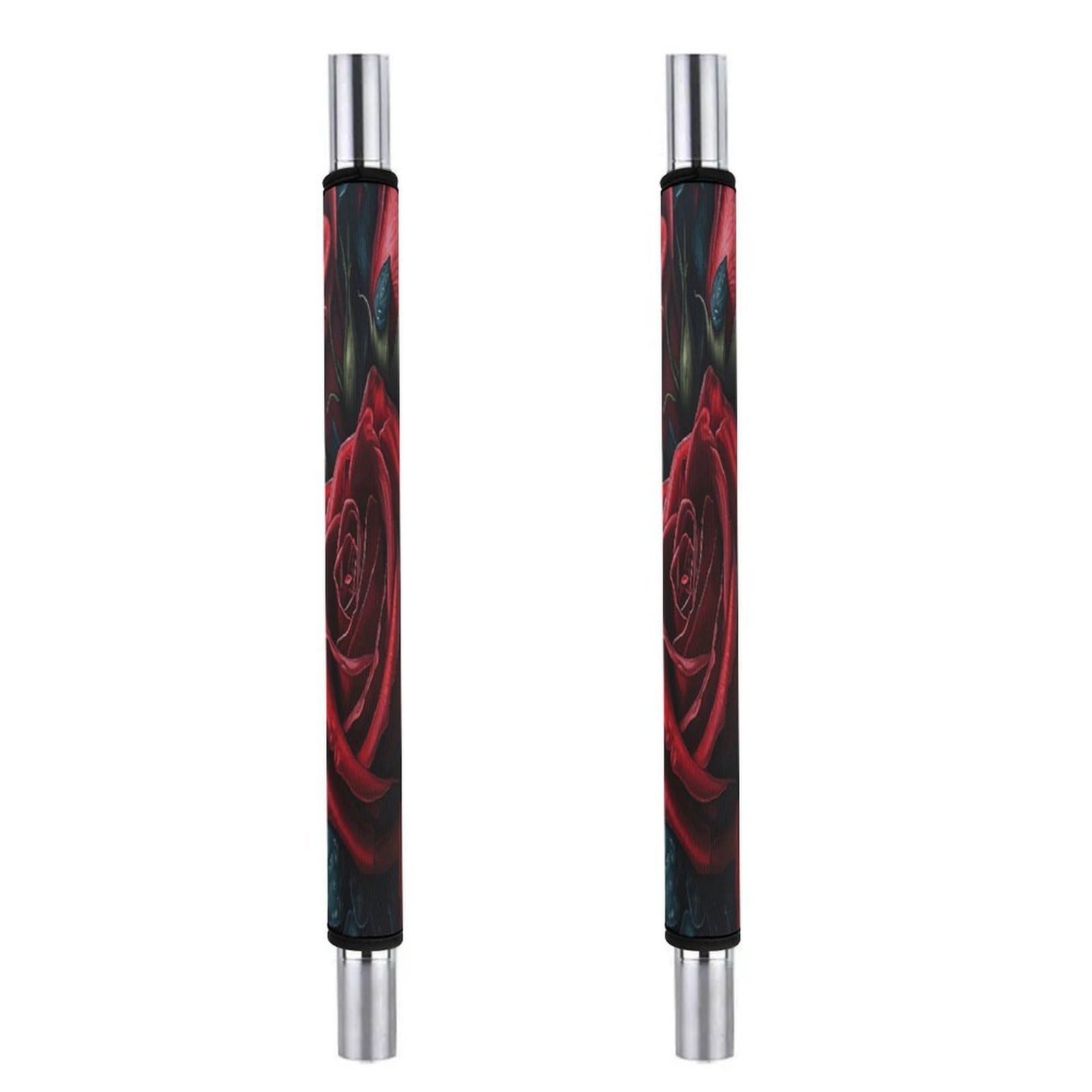 Khauerbc Style Red Flowers Refrigerator Door Handle Covers,Non-Slip,Washable.kitchen Decor Handles Kitchen Decor Keep Appliance Clean,Adjustable Handle Protectors As Door Handle Anti-Slip Cover