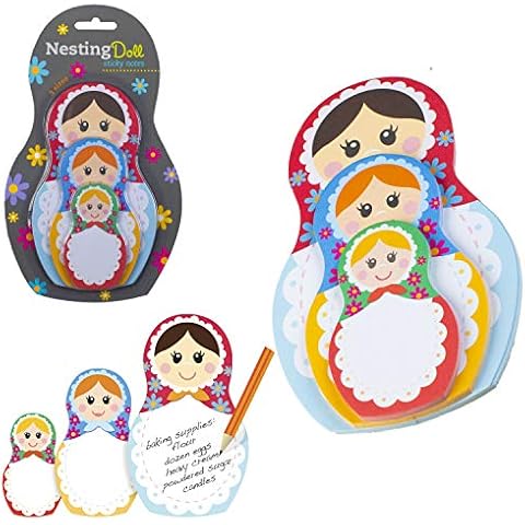 Sticky Notes Set | Self-Adhesive Sticky Notes | Cute Notepad | Novelty Memo Notes | Office Stationery | Gift Idea for Work, Desk, Home, School, Students, Colleagues, Friends (Nesting Dolls) Cover