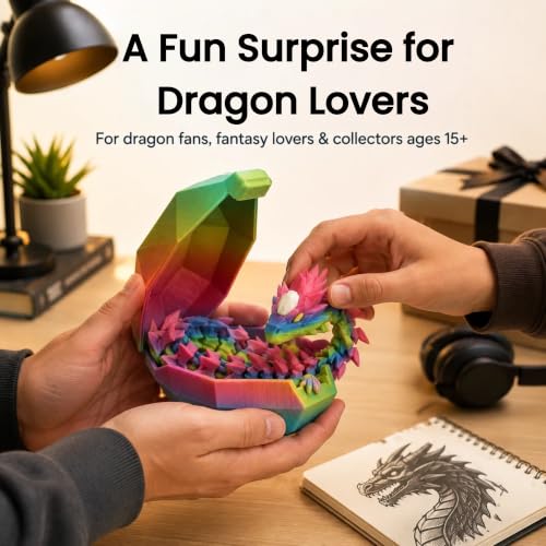 Xonery 3D Printed Crystal Dragon & Egg, Articulated Dragon for Dragon Fans - image 7