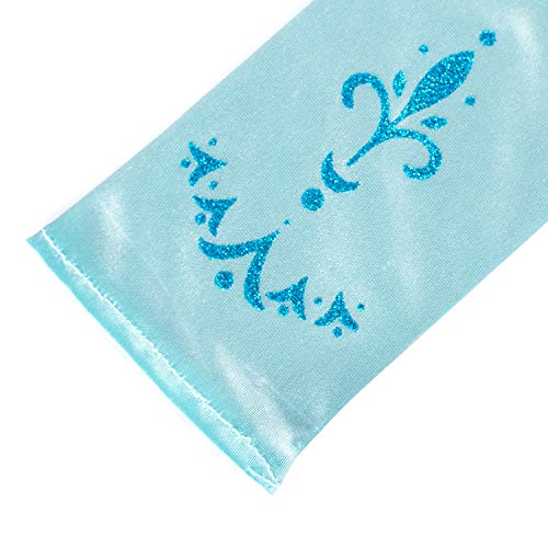 Little Girls Princess Gloves(Solid Color Long Elbow Length) For Birthday,Wedding,Holiday,Costume Party(Blue) #TOP3