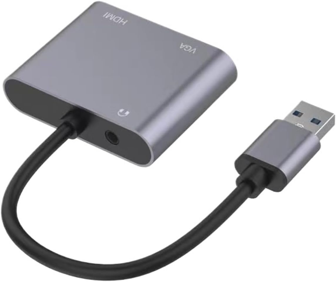 USB to VGA+HDMI+3.5 Audio Interface Conversion Cable Converter Computer Notebook to TV HD Cable