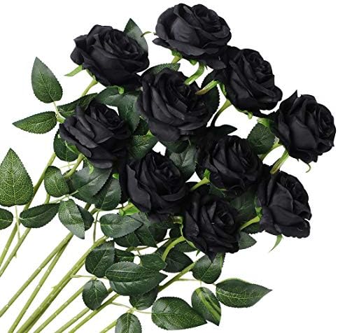 Veryhome 10 Pcs Artificial Roses Silk Flowers Fake Single Stem Blooming Rose Bridal Bouqets For Wedding Home Birthday Party Arrangment Garden Decoration (Purple)