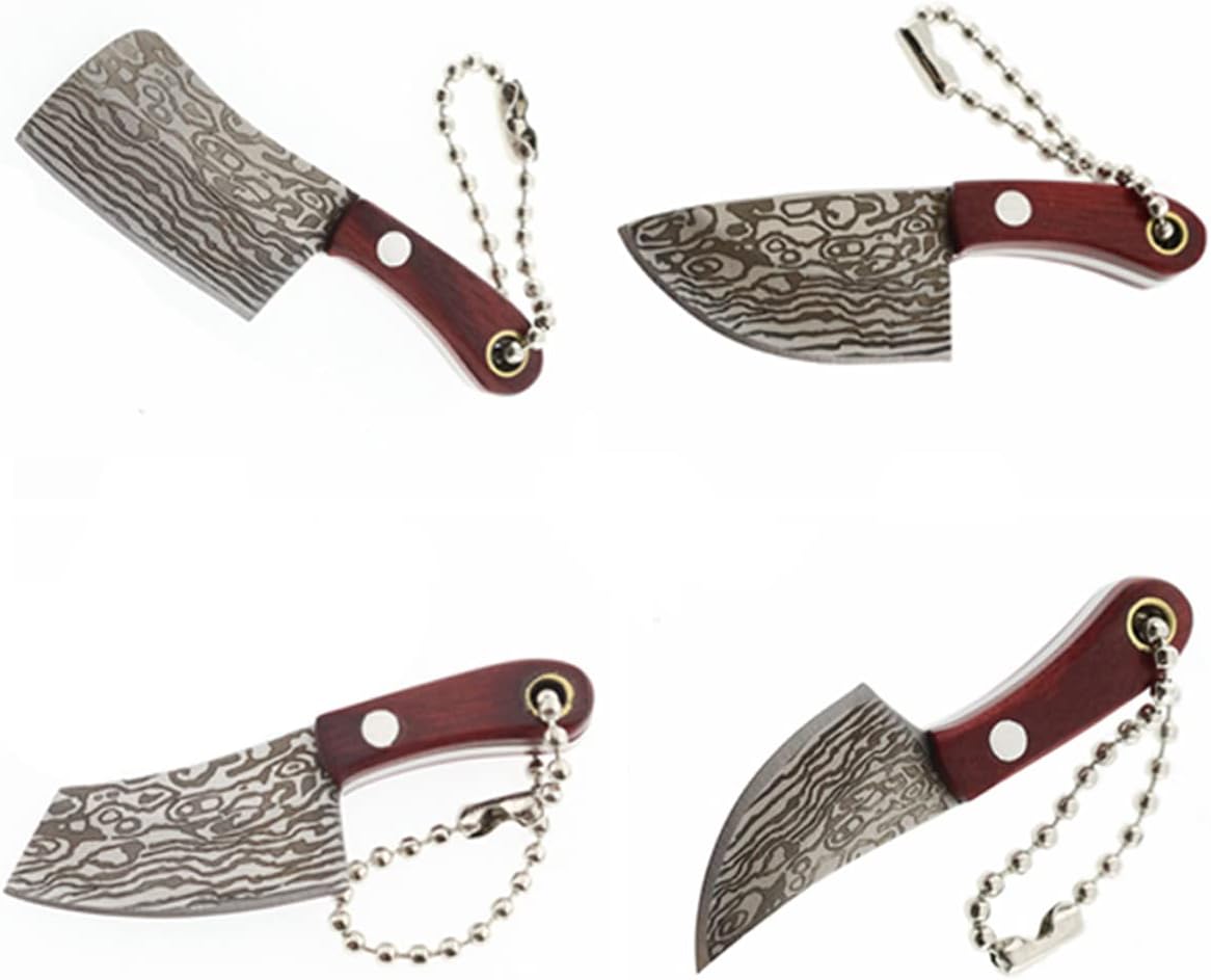 4pcs Mini Pocket Knife Set Little Chef Knife Set Tiny Knife Cleaver Small Thumb Multitool Box Cutter Tools