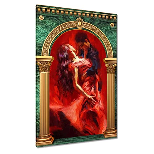 Tableau couple dansant chaud 80 x 120 cm haute finition pour mur chic