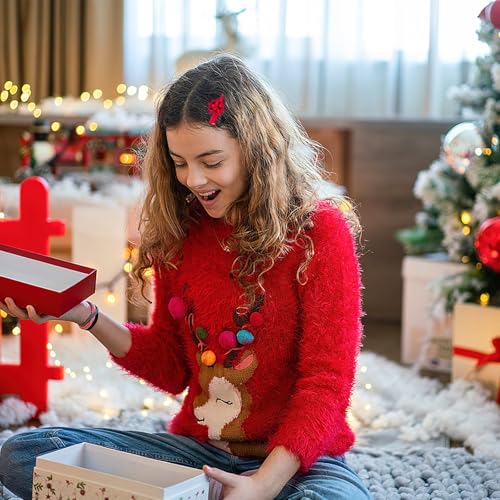 Nœud de Noël pour cheveux : lot de 8 barrettes de fête AUGSUN pour coiffure de réveillon