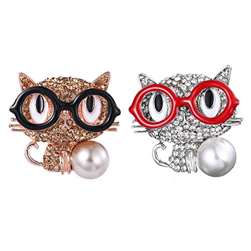 Broches de gato con circonitas que iluminan tu ropa y bolsos 1