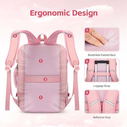 Image of RealCool 17.3 inch Laptop Travel Backpack, TSA Flight Approved Carry On Daypack | 180 Full-Open, Waterproof Wet Pocket, Compression Straps, Ergonomic Back Support, Luggage Belt, For Gym, School, Business
