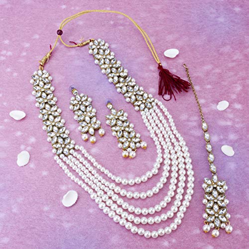 Kundan & Pearl Plated Jewelry Set (CT-NCKK-44116)