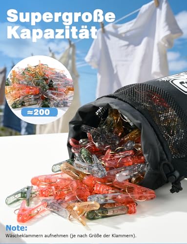 Mellbree Wäscheklammerbeutel mit Schultergurt & Aufhänger|Handfreie Klammer-Organizer für bis zu 150-200 Wäscheklammern| Deal für die Aufbewahrung von Wäscheklammern im Indoor/Outdoor(Gemustert)