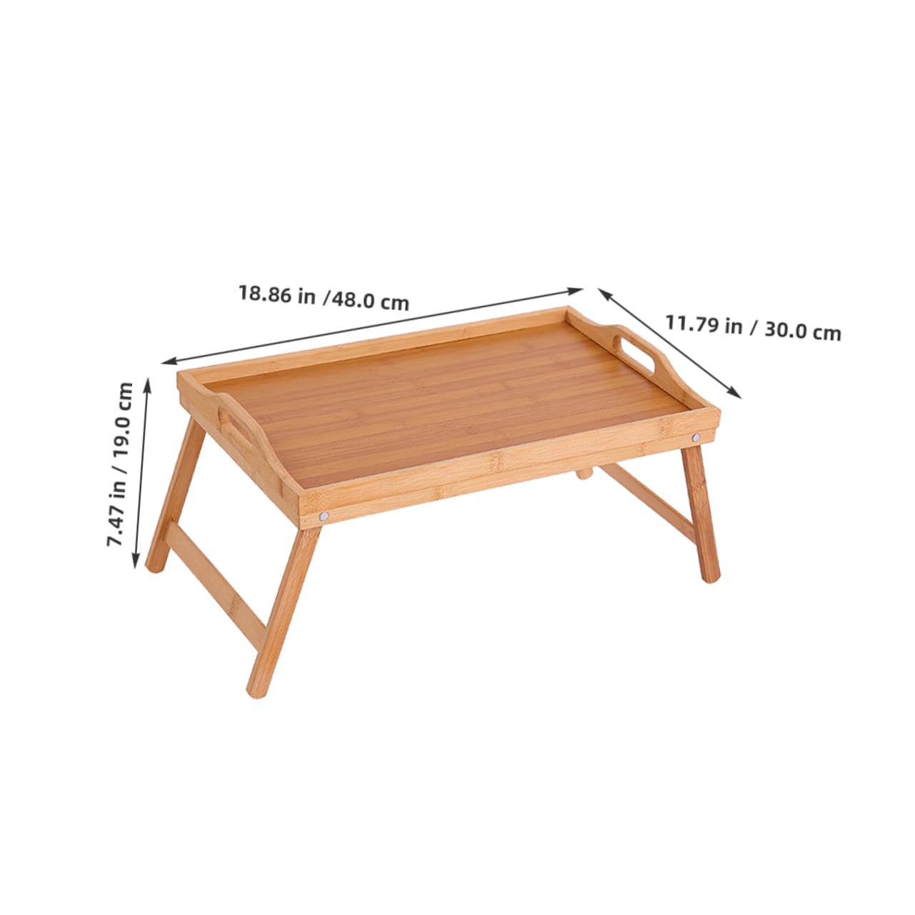 Abaodam Foldable Natural Wood Bed Tray Table with Legs Versatile Laptop Lap Desk for Dorms Breakfast and Writing Stylish Serving Tray with Handles for Home Use