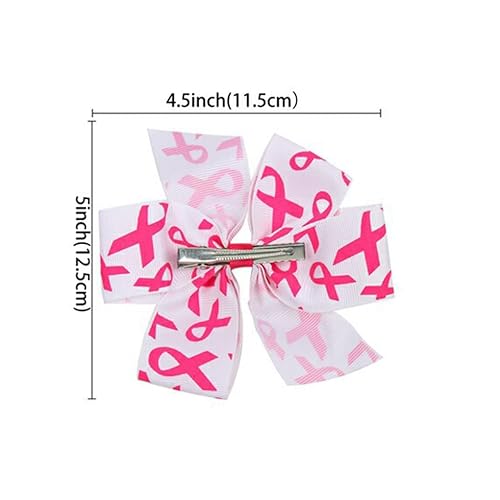 Miniatura 3 de Pinzas para el cabello con cinta de concientización rosa para el cáncer de mama, lazo para el cabello, cinta rosa BCA02 (B1-2 piezas)