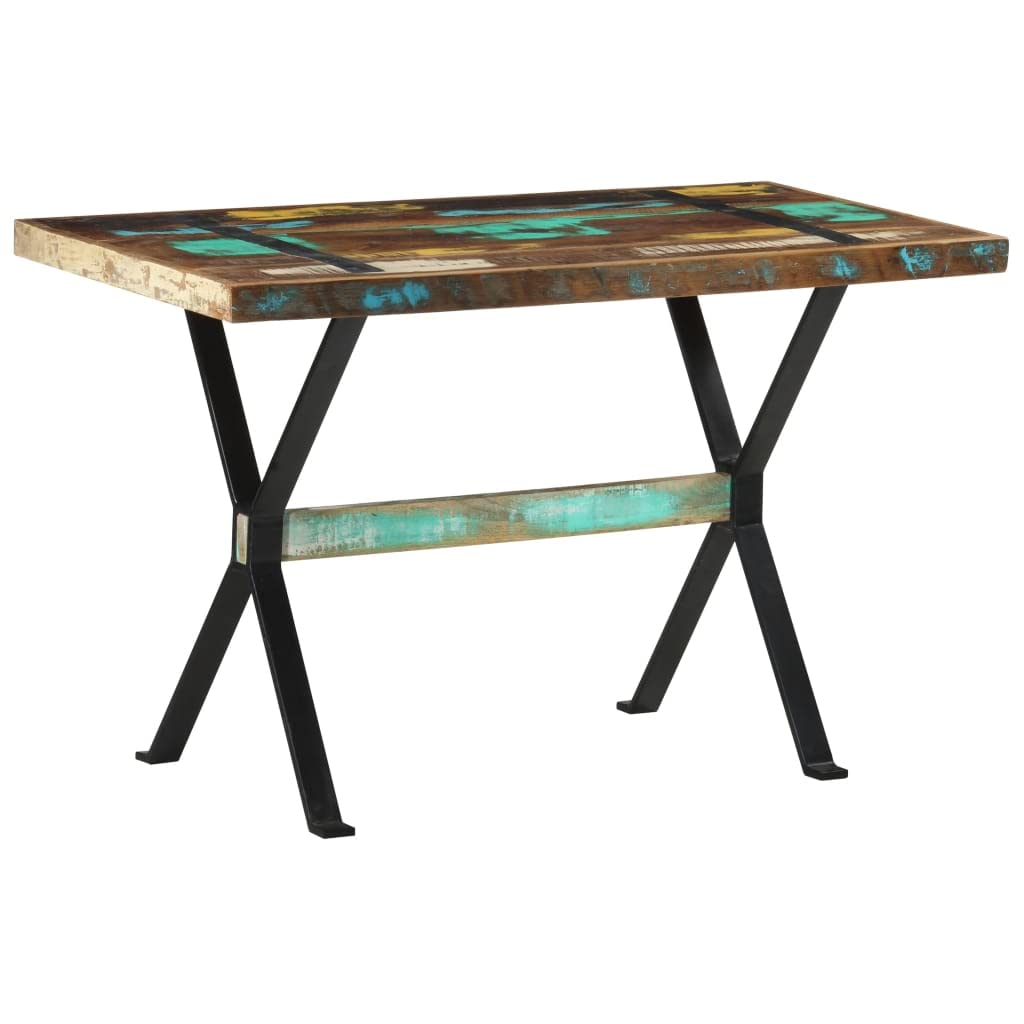 vidaXL Mesa de Comedor Cocina Centro Auxiliar Consola Mesita de Salón Lateral Café Té de Sofá Hogar Sala de Estar Madera Maciza Reciclada 120x60x76 cm