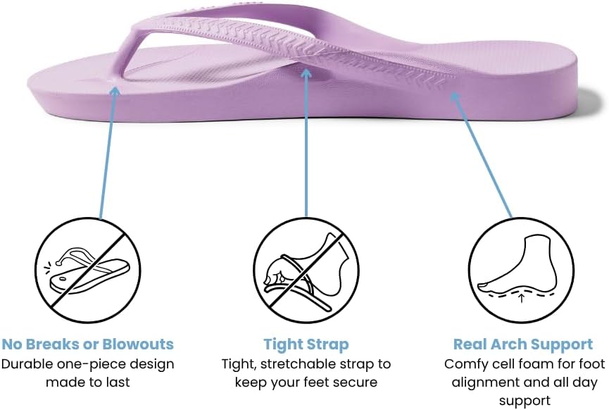 Archies Arch Support Flip Flops for Men & Women – Orthotic Sandals for Plantar Fasciitis Relief – Lightweight, Cushioning, Shock-Absorbing Thong Sandals for Walking, Foot Pain & All-Day Comfort - Image 4