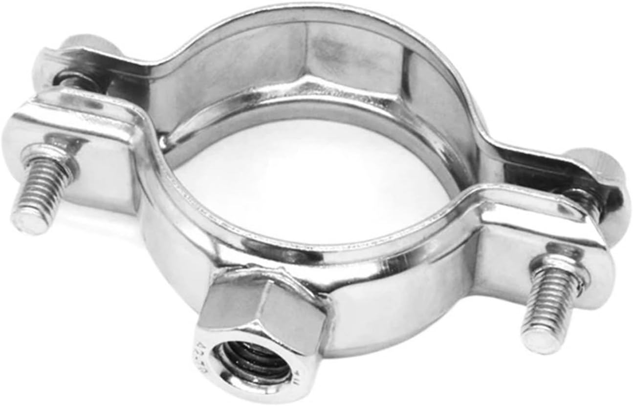 304 stainless steel nut pipe support pipe fixed support bracket PVC pipe clamp bracket water pipe clamp M8(Inside diameter63)