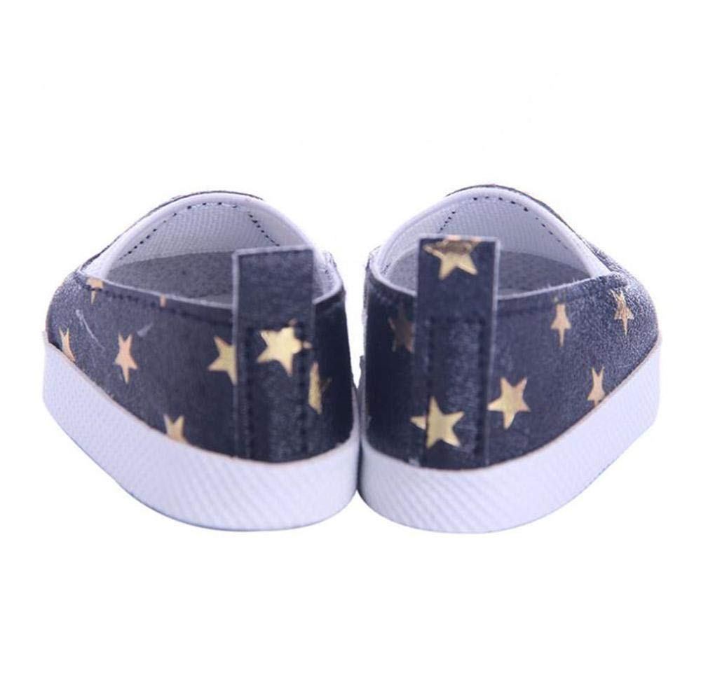 Scarpe da Bambola Scarpe da Ginnastica Casual per bambole American Girl / New Born Baby Modello a stella da 18 pollici